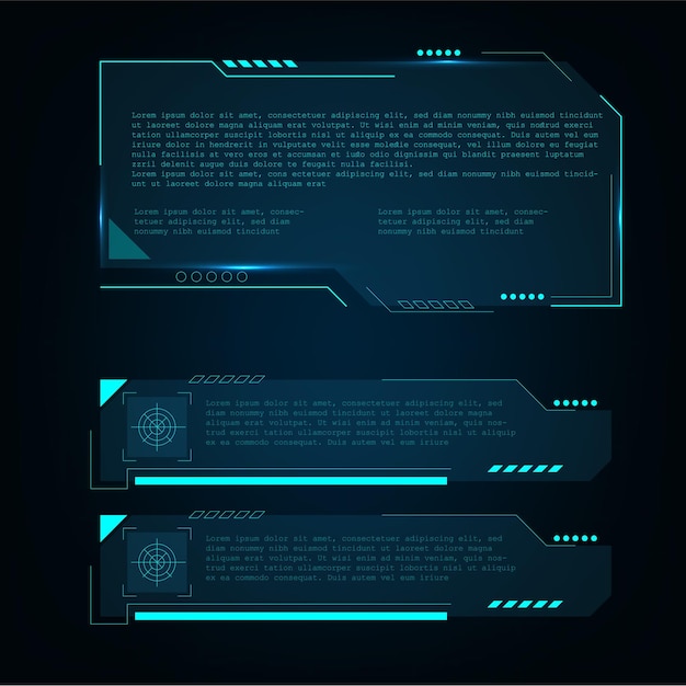 Hud elaments, Futuristic Elements User Screen Monitor Interface Vector Illustration