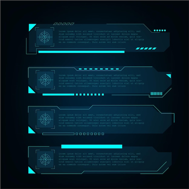 Hud elaments, Futuristic Elements User Screen Monitor Interface Vector Illustration