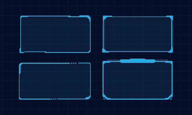 Hud frame futuristic game target borders scifi empty banners for text menu technology interface