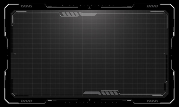 Vector hud frames white grey interface elements technology control screen digital window menu touch cyber