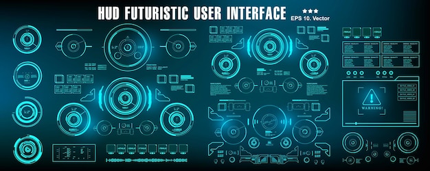 HUD futuristic blue user interface dashboard display virtual reality technology screen