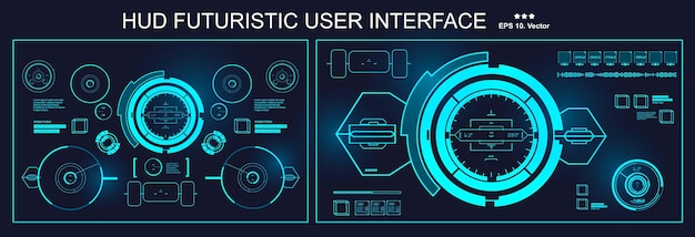 HUD futuristic blue user interface target Dashboard display virtual reality technology screen