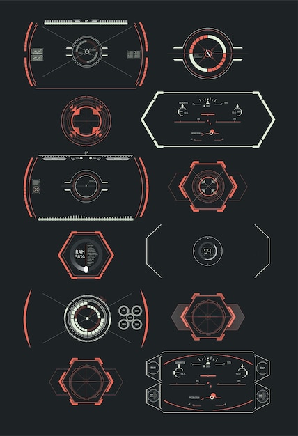 Hud futuristic element Set of Circle Abstract Digital Technology UI Futuristic