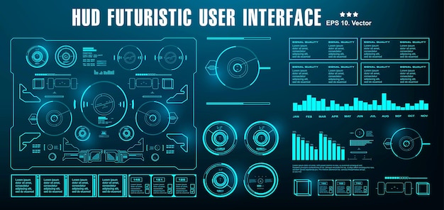 HUD futuristic green user interface dashboard display virtual reality technology screen