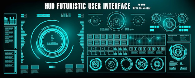 HUD futuristic green user interface dashboard display virtual reality technology screen