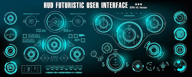 HUD futuristic user interface dashboard display virtual reality technology screen target