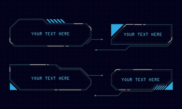 Hud game element futuristic tech screen template with text