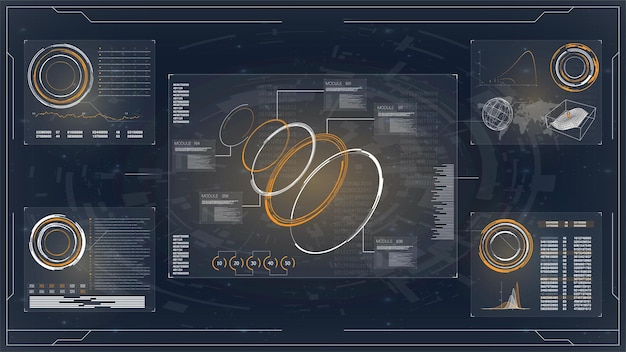 HUD GUI futuristic element Set of Circle Abstract Digital Technology UI Futuristic HUD Virtual Inte