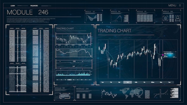 Hud. Hud. Futuristic vector hud interface screen design. Forex trading graph. Futuristic technology hud screen.