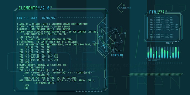 HUD interface elements with part of the code.