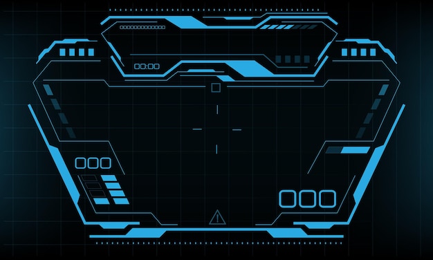 HUD scifi interface screen blue dashboard digital view design futuristic technology display vector