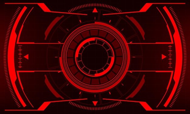 HUD scifi interface screen red danger design virtual reality futuristic technology display vector