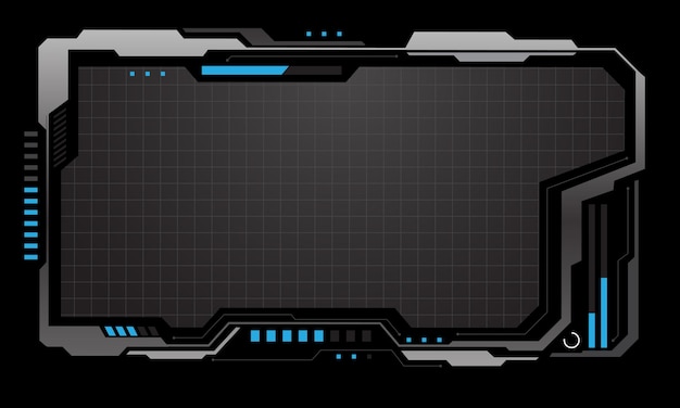 Vector hud scifi interface screen white geometric blue design virtual futuristic technology display vector