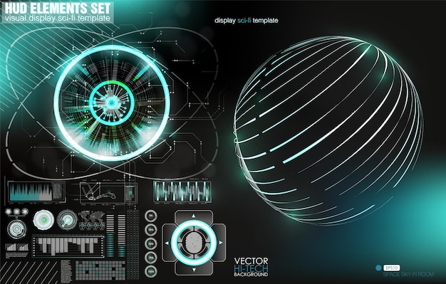 HUD UI GUI futuristic frame user interface screen elements set Set with call outs communication