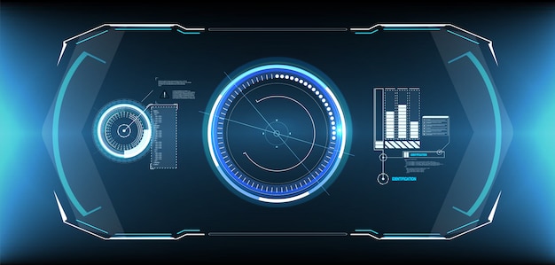 HUD UI GUI futuristic user interface screen elements set.