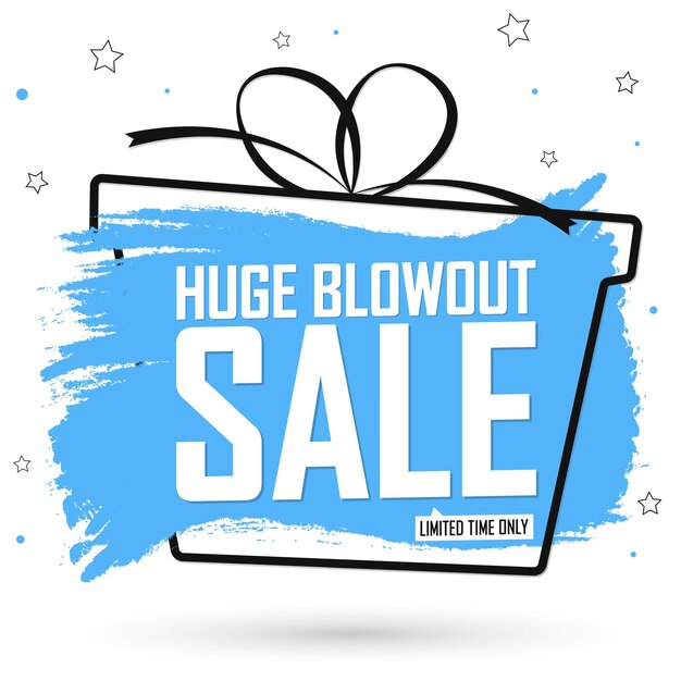 Vector huge blowout sale poster design template or banner for shop and online store vector illustration