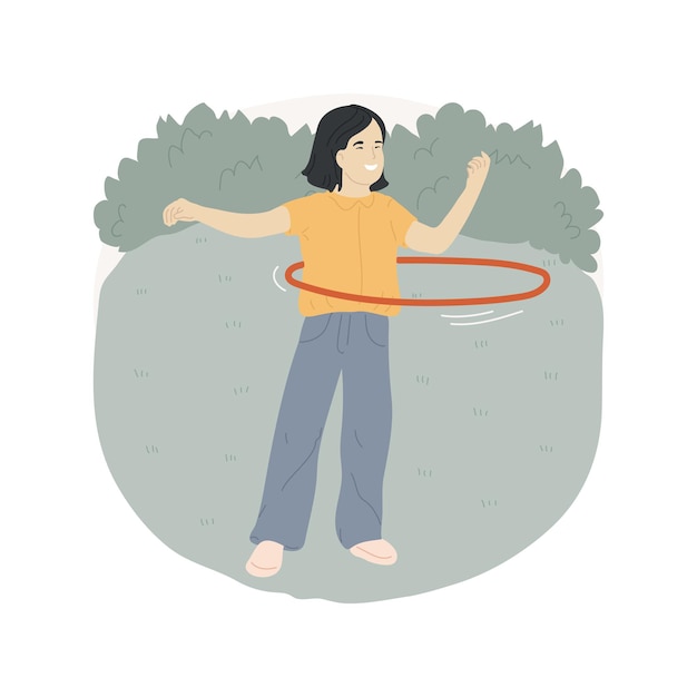 Hulahooping isolated cartoon vector illustration