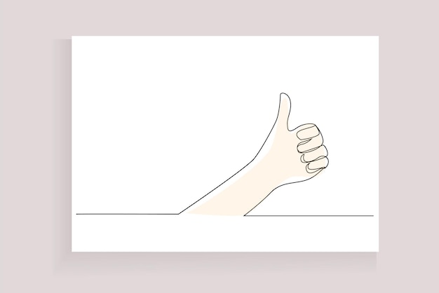 human arm okey nice accept sign drawing one line