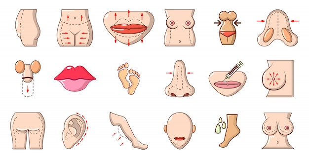 Human body icon set. Cartoon set of human body vector icons collection isolated