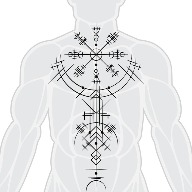 Human body viking symbol background