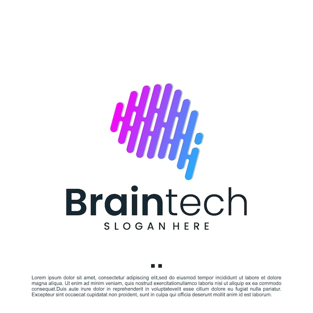 Human brain tech , logo design inspiration