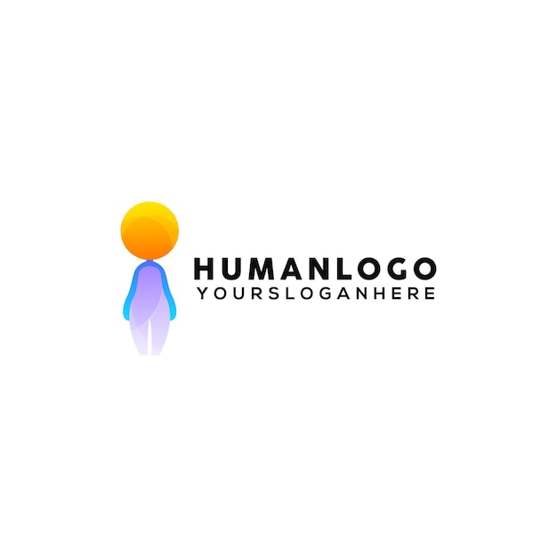 Human colorful logo design template