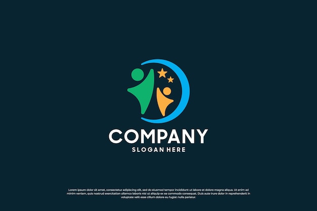 Human community logo design template