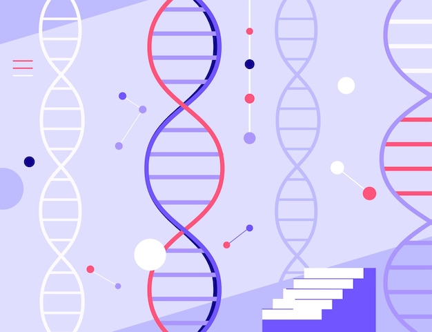 Human dna chromosome sequence character design flat vector illustration