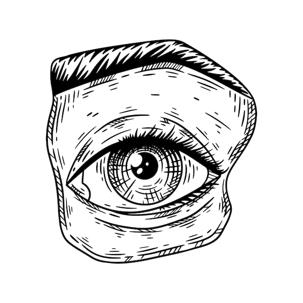 Human eye hand drawn sketch vector isolated illustration