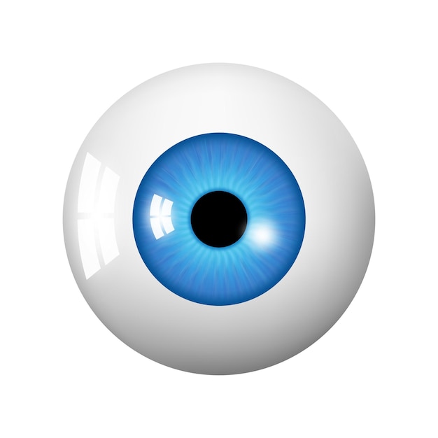 Human eyeball Eye with bright blue illustration of eye ball Realistic 3d vector illustration isolated on white background