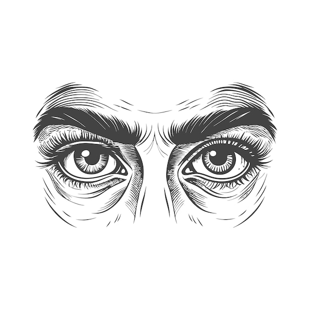 human eyes vector engraving hand drawn illustration