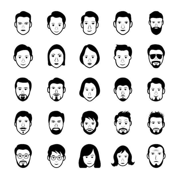 Human Faces And Avatars Icons