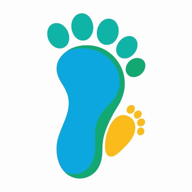 Human Footprint Color Vector Clip Art Design