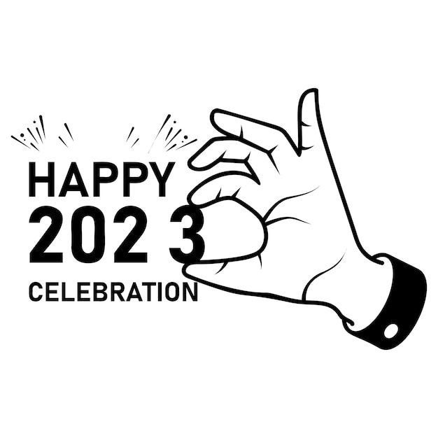 Human Hand Holding 2023 Digits concept Twenty Twenty three vector Happy New Year 2023 HNY Wishes