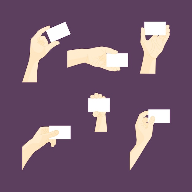 Human Hand Using Blank Plastic Card Vector