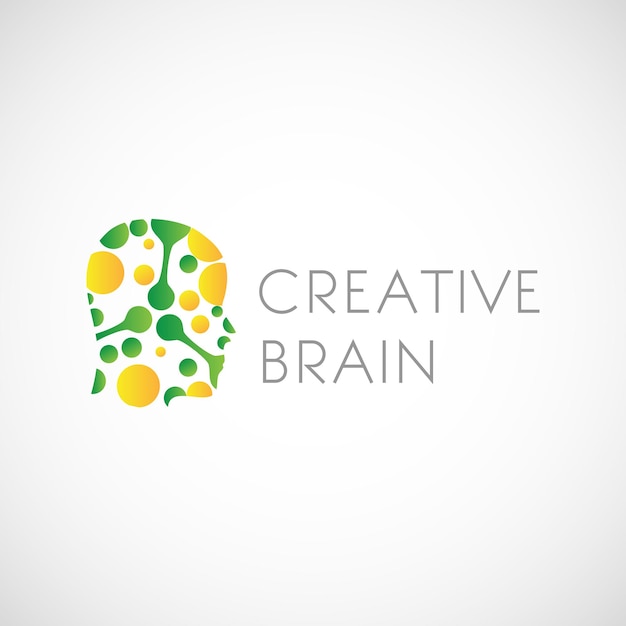 Human Head Brain Creative Logo design Stock Template for Brand Identity