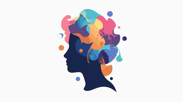 Vector human head concept illustration mindfulness and dreams