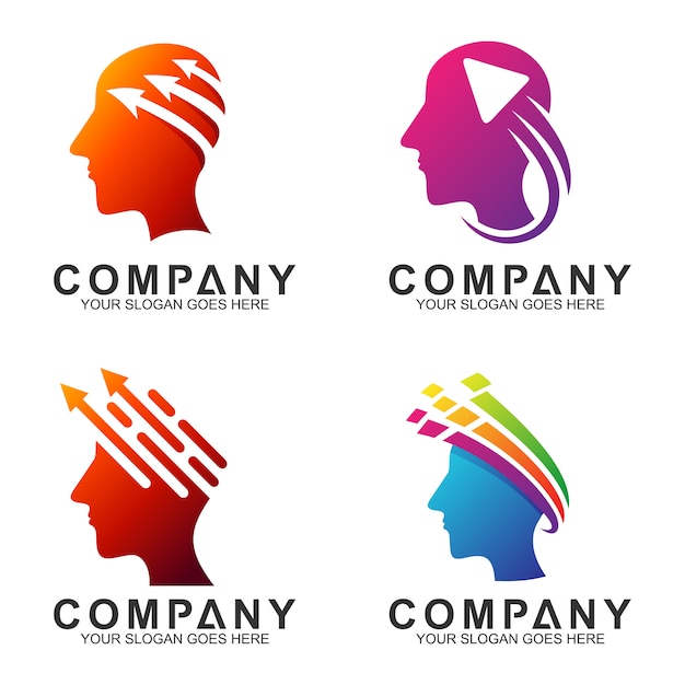 Vector human head logo design