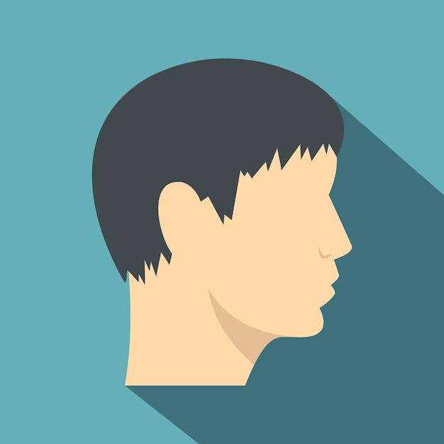 Human head side view icon Flat illustration of human head side view vector icon for web