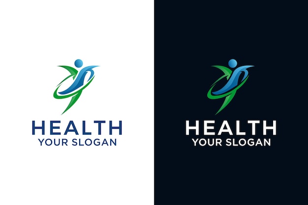 Human health care logo, human jump logo Design