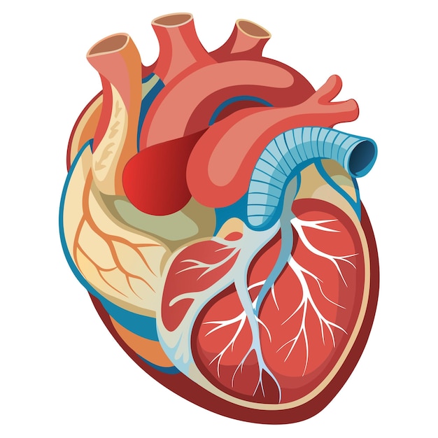 human heart anatomy clipart vector art and illustration