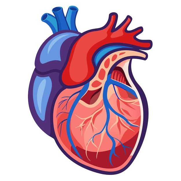 human heart anatomy clipart vector art and illustration