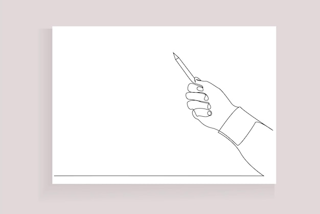 human holding pencil show pointing teach line art