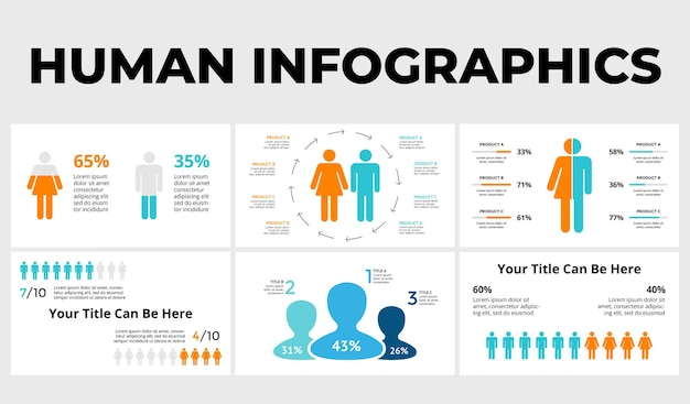 Human infographic male female target audience marketing medical concept