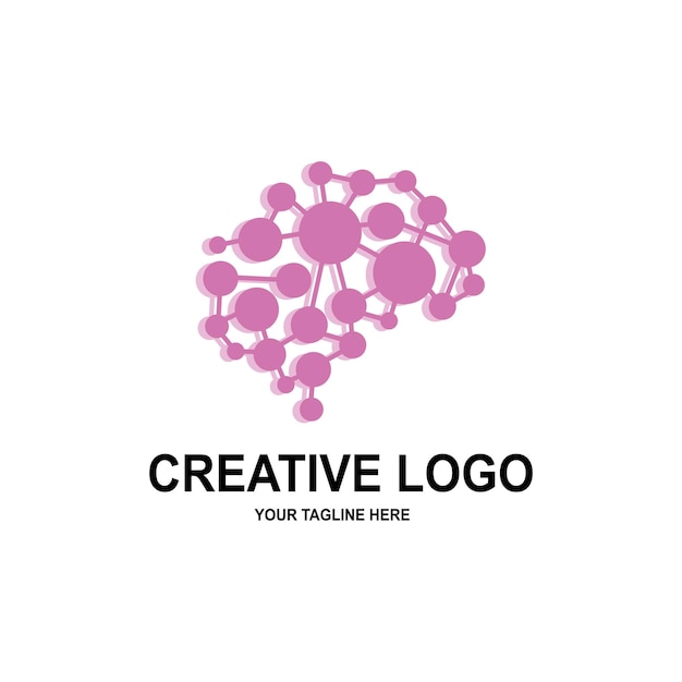 Human intelligence brain logo vector design