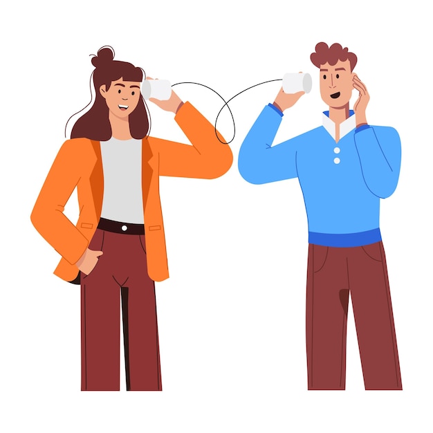 Vector human interactions flat style illustrations