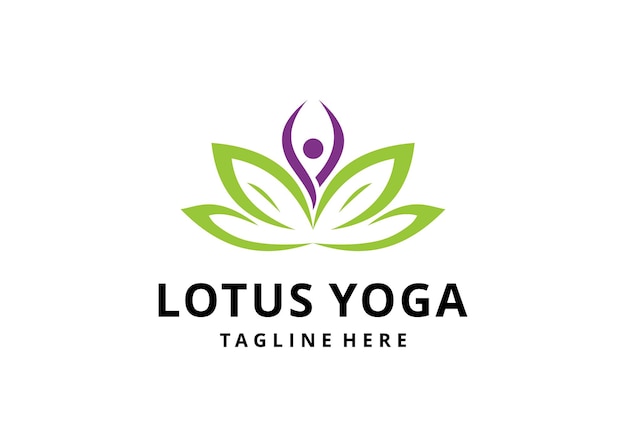 human meditation yoga logo in lotus flower vector illustration