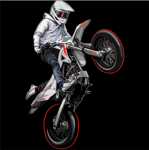 human and motocross vehicle vector design