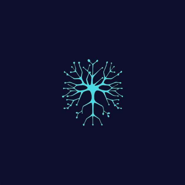 Human Neuron Logo Design Symbol Vector