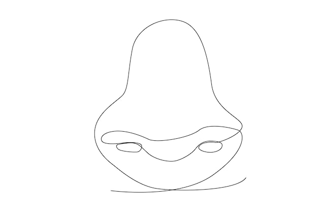 A human nose body one line art illustration